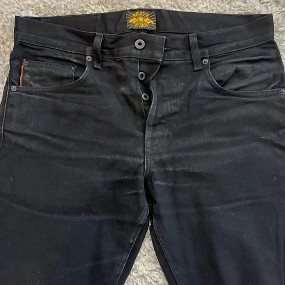 BRAVE STAR SELVAGE Size 32 The Slim Taper BSJ104 #CUT2054 in BLACK - Main Image